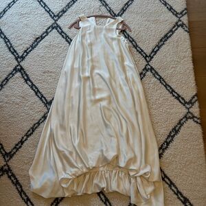 Elegant Cream Sleeveless maxi Dress